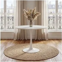IDIMEX Esstisch LOIRE, Runder Esszimmertisch 80 cm mit Tulpenfuß und MDF-Platte Weiß