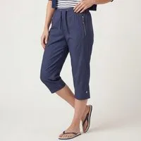 OriginalYou Caprihose Damen Sommerhose Nadelstreifen 7/8 Freizeithose mit Gummibund mit elastischem Bund, Einzelgrößen von 36 bis 50