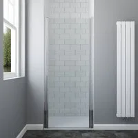 AQUABATOS Dusch-Drehtür Nische Duschtür Drehtür mit Hebe-und Senkfunktion Klar Duschabtrennung, 80x188,5 cm, Einscheibensicherheitsglas, Chromoptik Nischentür mit Integrierter Aluminiumgriff 6mm Duschwand