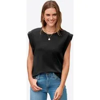 Imily Bela T-Shirt Damen Kurzarm Rundhalsausschnitt Basic Cap Sleeve (Packung, 1-tlg., 1per-Pack) in Unifarbe