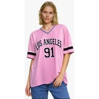 Worldclassca T-Shirt Worldclassca Oversized LA 91 Los Angeles Print T-Shirt College Tee
