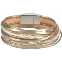 Firetti Wickelarmband im Metallic Look, mit Glasstein