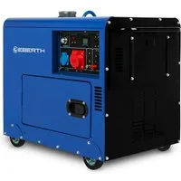 EBERTH Stromerzeuger 5000 Watt Notstromaggregat Diesel, 7,36 in kW, 4-Takt, E-Start, 3-Phasen, 1x 400V, 1x 230V, 1x 12V