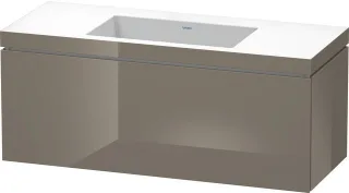 Duravit L-Cube c-bonded Set wandhängend Flanell Grau Hochglanz 1200x480x500 mm - LC6919N8989 LC6919N8989