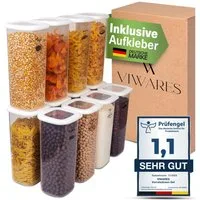 Viwares Vorratsdose Viwares Vorratsdosen-Set 12er Weiß SERIE FOLY 1.75, Plastik