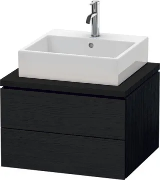 Duravit L-Cube Konsolenwaschtischunterbau wandhängend Eiche Schwarz Matt 620x547x400 mm - LC58150161 LC581501616