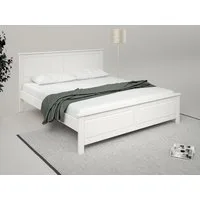 OTTO home Massivholzbett Northwood, Landhausstil, mit Lamellen und Kassetten, Made in EU (Liegefläche 180x200cm), inklusive Lattenrost, stilvolles Design, Schubkasten optional (748832)
