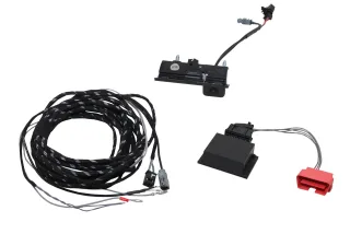 Original Kufatec Komplett- Set Nachrüstung Rückfahrkamera + Kabelbaum + Codier Dongle für Audi A1 GB