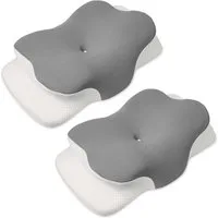 Simloveve Kopfkissen Nackenstützkissen,Nackenkissen,Seitenschläferkissen, Füllung: Memory Foam Kissen, Bezug: Abnehmbarer, atmungsaktiver Kissenbezug aus Eisseide, Kissen für Seiten Rücken & Bauchschläfer, stützendes Nackenkissen, ergonomisches Seite