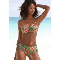 LASCANA Bikini-Hose Malia mit seitlicher Raffung mit tropischem Print