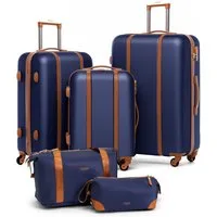 FERGÉ Kofferset Hartschale 5-teilig Koffer Set Reisegepäck MILANO, 4 Rollen, (5er Kofferset stabil und leicht mit Zahlenschloß, 5 tlg., Trolley Set 5 Größen Handgepäck Koffer M XL Reisetasche Kulturtasche), 5er Gepäckset, Premium Rollkoffer 4 Rollen,