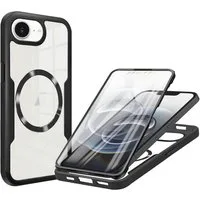Wigento Handyhülle für Apple iPhone 17e / 16e Full Body 360 Acrylic Hybrid TPU Schwarz, 360 Grad Schutz, stoßdämpfend, robust