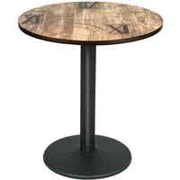 JEOBEST Bartisch Esstisch Rund, Küchentisch Esszimmertisch, Hoher Tisch, Bistrotisch mit Metallbein, Industrieller Stil, Höhe 75CM