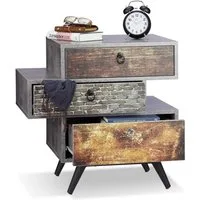 relaxdays Schubkastenkommode Vintage Kommode mit 3 Schubladen