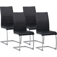 Albatros International Freischwinger Freischwinger MURANO 4er Set schwarz kunstleder Modern (4er Set, Schwarz), Esszimmerstuhl Schwingstuhl mit modernem Design, dicke Polsterung