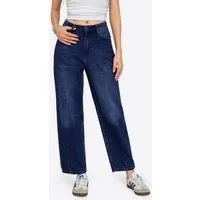 Imily Bela Relax-fit-Jeans Damen Loose-fit-Jeans mit Waschungseffekt in 7/8-Länge (Packung, 1-tlg., 1per-Pack) 5-Pocket-Style