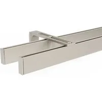 Deco-Raum Gardinenstange Innenlauf eckig, 2-läufig, kürzbar, Wunschmaßlänge, Wandträger, Geschraubt, Metall