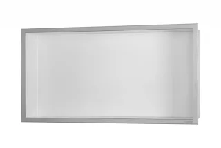 ESS BOX 10 Weiß Wandnische 60x30x10 cm mit Rahmen Edelstahl gebürstet, inkl. Rohbauset, BOX-60x30x10 BOX-60x30x10-W