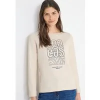 CECIL Langarmshirt modernes Front-Artwork mit Stickerei