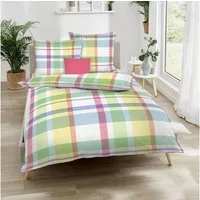 TRAUMSCHLAF Bettwäsche Madras, Seersucker, 2 teilig, klassische Seersucker Bettwäsche in Karo Optik