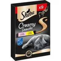 Sheba SHEBA® Beutel Creamy Snacks mit Huhn und Lachs 9 x 12g, Snack für: Katze