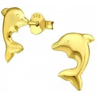 ALEXANDER YORK Paar Ohrstecker DELFIN in Gold, 2-tlg., 925 Sterling Silber