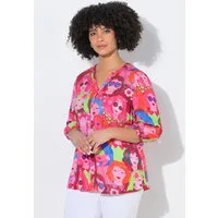 Angel of Style Tunika Bluse A-Linie Gesichter-Muster