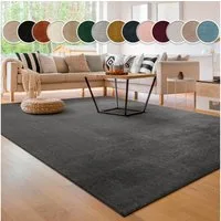 Paco Home Teppich Cadiz 630, rechteckig, Höhe: 14 mm, Uni-Farben, besonders weich, waschbar, auch als Läufer erhältlich
