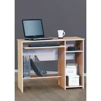 VOGL Möbelfabrik Schreibtisch Sam, mit Tastaturauszug & Towerfach, geschwungene Tischplatte, Breite 91 cm