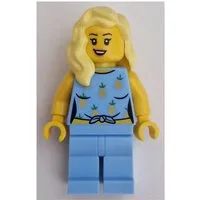 LEGO® LEGO Minifigur Car Driver - Female, Bright Light Blue (cty1660) Spielbausteine