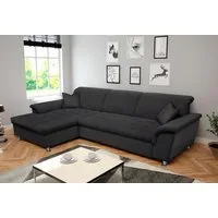 DOMO collection Ecksofa FRANZI 278x170x81 cm, Steppung im Sitzbereich, L-Form, ohne Funktion, Flachgewebe, graphite