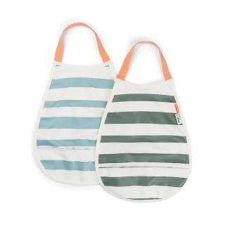 Done by Deer Pull-over Lätzchen 2er Pack Stripes Blue/Green