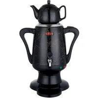 Caytime Teekocher Caytime Samowar 3,5 L Semaver Edelstahl Teekocher mit schwarzer Kerami, Automtische Abschaltung