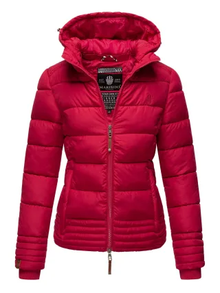 Marikoo Damen Steppjacke mit abnehmbarer Kapuze & 2-Wege-Reißverschluss