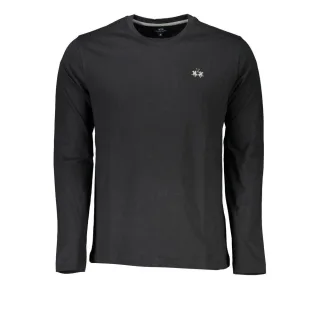 La Martina Schwarzes Baumwoll-Herren T-Shirt