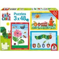 Schmidt Spiele Puzzle Die Welt der kleinen Raupe Nimmersatt, 3x48 Teile, 48 Puzzleteile