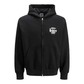 Jack And Jones - Hoodie mit durchgehendem Reißverschluss für Herren, Regulär (Schwarz)
