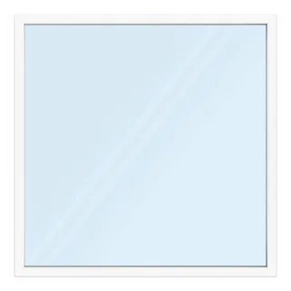 Fenster 2000 x 2000 mm, Kunststoff Profil aluplast IDEAL® 4000, Weiß, einteilig festverglast, 2-fach Verglasung, individuell konfigurieren
