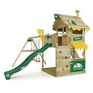 Spielturm Smart Tornado mit Wellenrutsche, Spielhaus & Kletterwand - Abenteuer-Klettergerüst für den Garten - Hochwertiges Spielset von Wickey