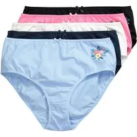 Ulla Popken Midislip Midislips 5er-Pack kleines Blumen-Motiv