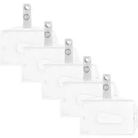 WEBBOMB Schlüsselanhänger 5x Kartenhalter horizontal + vertikal + 5x Ausweisclip gewebeverstärkt (5-tlg)