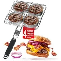 LANDMANN Hähnchenbräter LANDMANN Pure Grillbräter 4 Hamburger, Edelstahl
