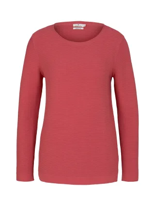 Tom Tailor - Strickpullover mit Rundhalsausschnitt cozy pink - Gr. - XXXL