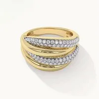 ROUGEMONT Silberring Bicolor Damen Ring mit Zirkonia Besatz 925 Sterling Silber