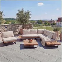 MCW Loungeset MCW-H54-Set, (4-tlg), Wasserabweisende und abnehmbare Bezüge, Hohe Stoffqualität 230g/m²