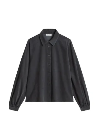 Marc OPolo DENIM - Feincord-Langarm-Bluse regular Light Graphite - Gr. - XS