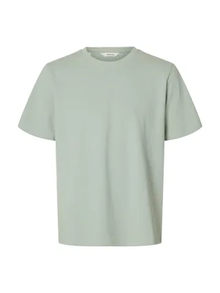SELECTED MEN - SLMATLAS SS O-NECK TEE NOOS Aqua Gray - Gr. - M