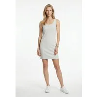 Calvin Klein Jeans Minikleid WOVEN LABEL BABY RIB MINI Figurbetonte Passform mit Rundhalsausschnitt