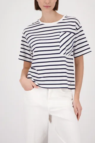 monari - Gestreiftes T-Shirt marine ringel - Gr. - 38
