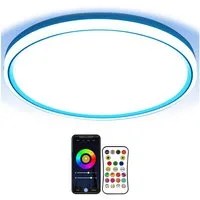 Qualra Tageslichtlampe LED Deckenlampe Dimmbar Fernbedienung 3000-6500K Musik-Synchronisation